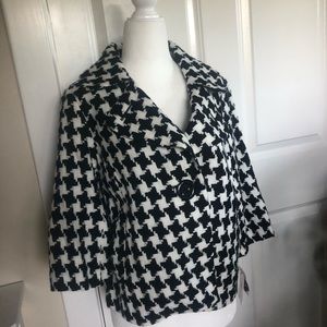 Houndstooth jacket NWT 3/4 sleeve size 6/8 so cute